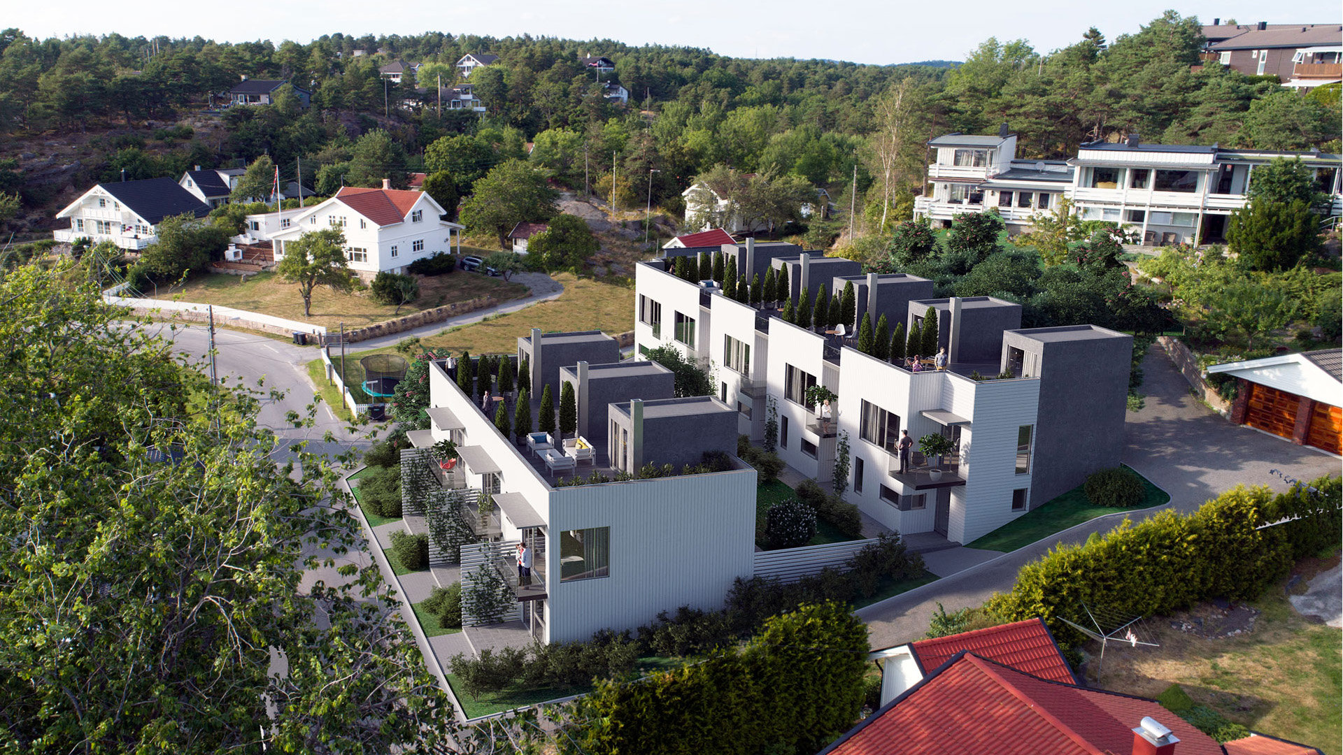 Dronefoto mot sør over Øyenkilen