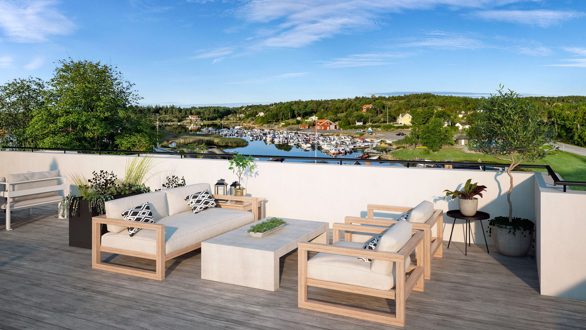 Takterrasse med utsikt over Øyenkilen